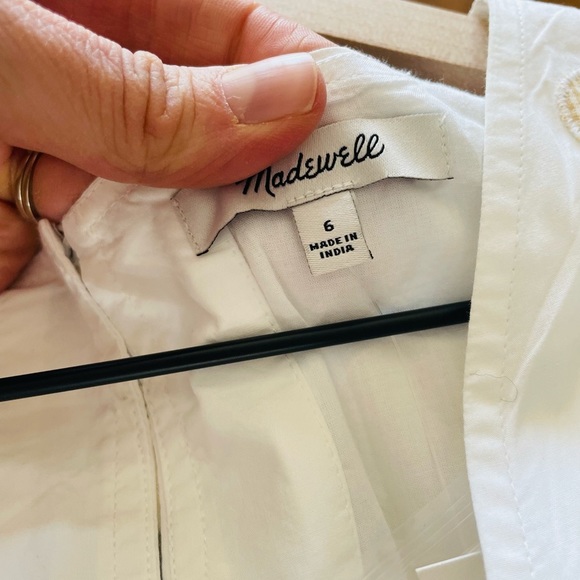 Madewell Anna Marie Embroidered White and Tan Floral Mini Dress Medium - Picture 14 of 16